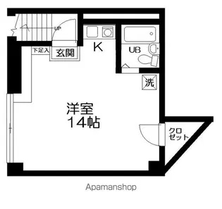 シャルレ早稲田【-1階】の間取り