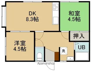 龍雲荘【202号室】の間取り
