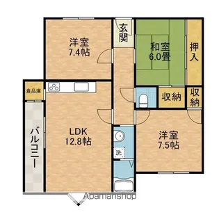 千里月見ヶ丘ハイツE棟【1階】の間取り