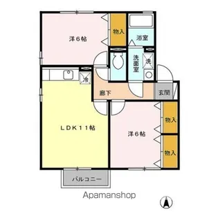 コンフォートハウス B棟【2階】の間取り