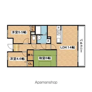 千里山東一番館【3階】の間取り