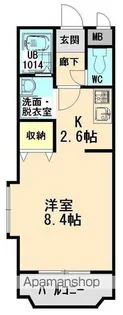エクセレンスときわ A棟【1D号室】の間取り