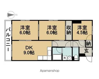 ドルフヒシダ【3A号室】の間取り