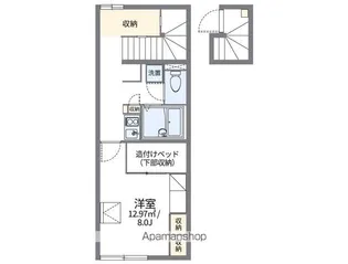 レオパレスアドニス ミヤキ【202号室】の間取り