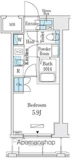 オープンブルーム横浜【7階】の間取り