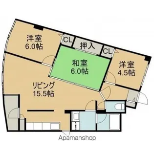 ドムス富岡Ⅱ【6階】の間取り