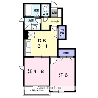 カルムセゾン Ⅰ【1階】の間取り