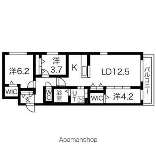 アルファスクエア南郷丘公園【4階】の間取り