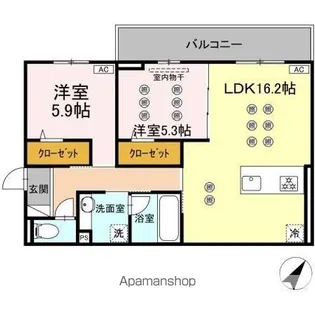 メゾンシュシュ【2階】の間取り