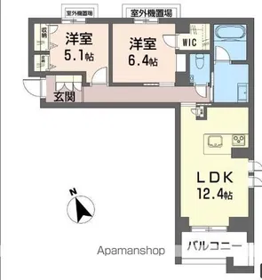グランパティオ梶ヶ谷【4階】の間取り