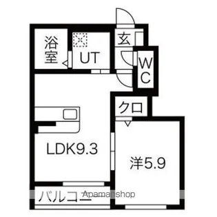LUNEI(ルネワン)【105号室】の間取り