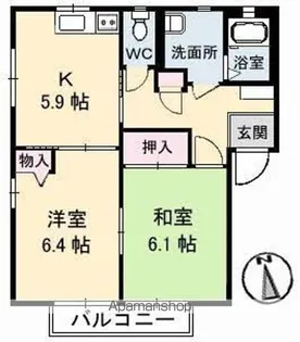 シャーメゾン侍町【1階】の間取り
