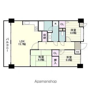 サーパスシティ西鹿児島東街区【1512号室】の間取り