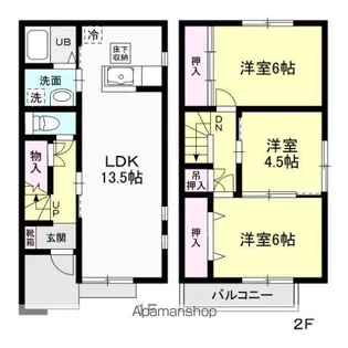 アンソレイエ B【2階】の間取り