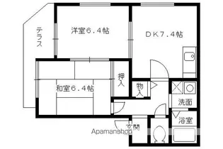ドミール北山【101号室】の間取り