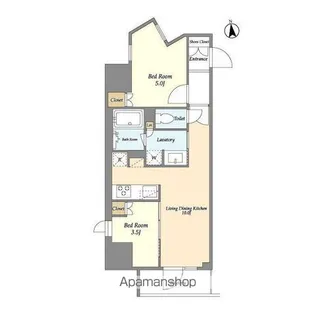 LASANTE 上野【8階】の間取り