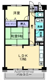 ぐりん木太ハイツ【2階】の間取り