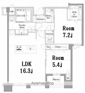 エンクレスト呉服町【14階】の間取り