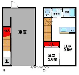 EXCEL GARAGE 小倉南A棟【2階】の間取り