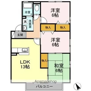 ウィルモア床波 A棟【2階】の間取り