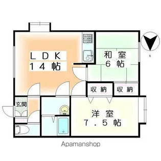 ラミアール石狩【101号室】の間取り