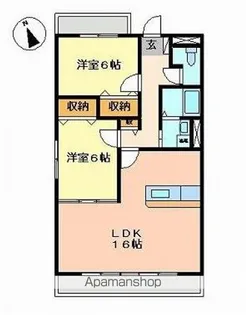 LOTOS BLUMEⅡ(ロートス ブルーメ)【2階】の間取り