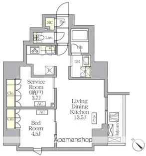 MFPRコート日本橋馬喰町【4階】の間取り
