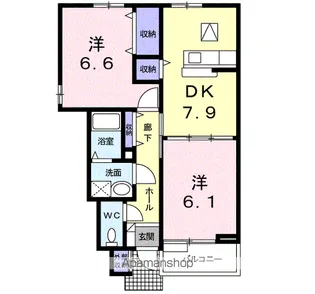 エーデル髙松A【1階】の間取り
