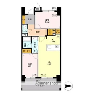 1LDKの間取り画像