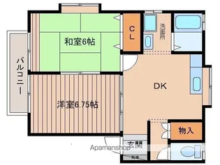 サンハイツ古川【102号室】の間取り