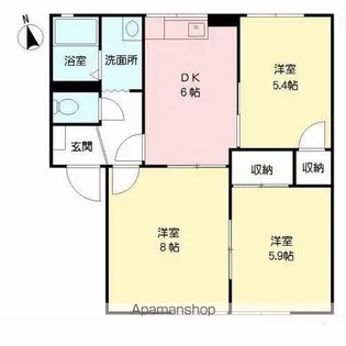 ディアコート阿部【1階】の間取り