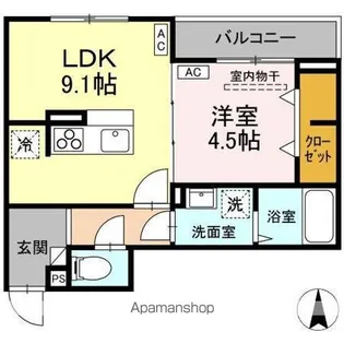 D−ROOM元横山町【2階】の間取り