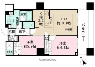 ザ・パークハウス西新宿タワー60【20階】の間取り