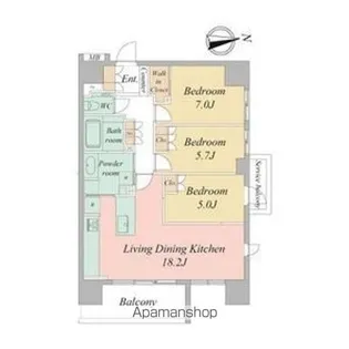 ブランシエスタ上本町【9階】の間取り