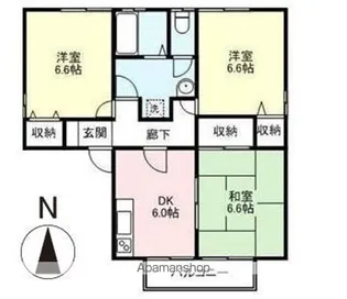 グリーンピアハイツA・B【A201号室】の間取り