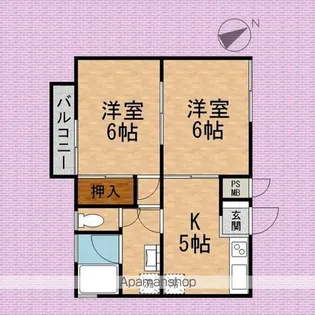 プランドール弐番館【1階】の間取り