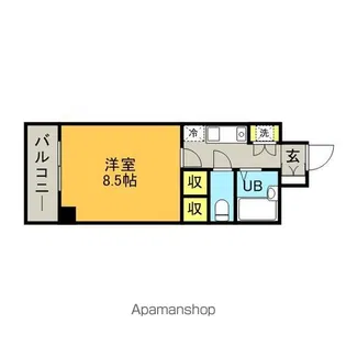 ビュークレスト大橋駅西口【6階】の間取り