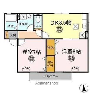 プロシード エスティ【1階】の間取り