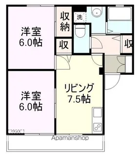 ラフィネ際波【101号室】の間取り
