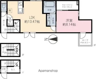 PEEKーAーBOO【3階】の間取り