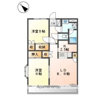 サンハピネス【2階】の間取り