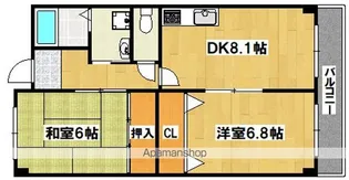 サンディグノ帝塚山【4階】の間取り
