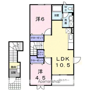 ノースエレガンス ハギオカ【2階】の間取り
