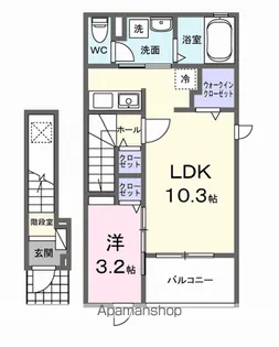 ノーヴァー ウエスト Ⅰ【2階】の間取り