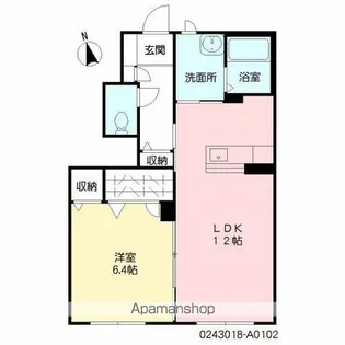 サンガーデン恒久 A棟【102号室】の間取り