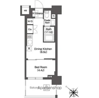ORSUS AKABANE EAST【4階】の間取り