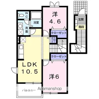 メルベーユⅡ【2階】の間取り