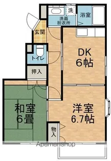 ジュネス杏花B【102号室】の間取り