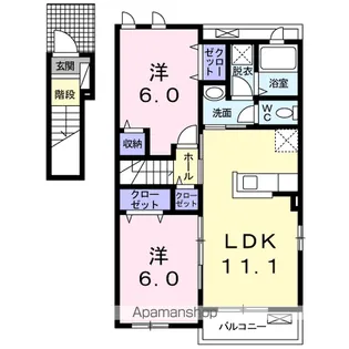 パークハウスB【2階】の間取り