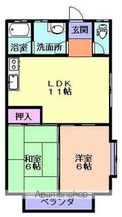 タウンハウス竹山【6号室】の間取り